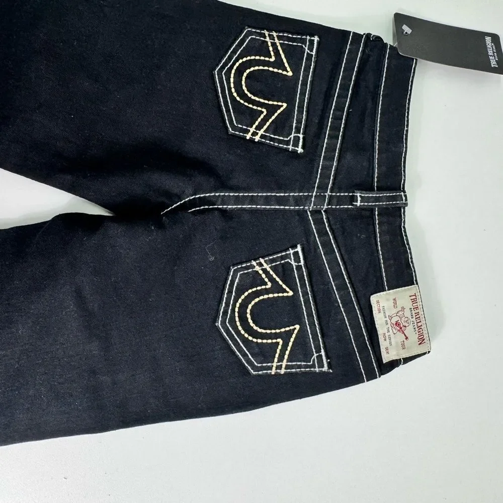 True Religion Black Kids Jeans with White Contrast Stitching Sz 3T NWT